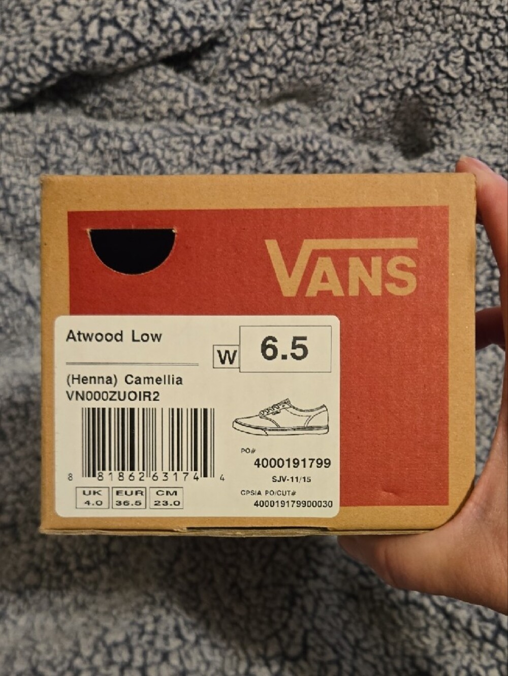 Vans Orange Low-Top Canvas Sneakers with White Laces - Picture 8 of 8